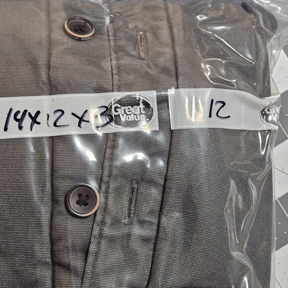 Tailor Vintage Mens Gray Sherpa-Lined Canvas Jacket With Corduroy Collar & Butto - Picture 16 of 16